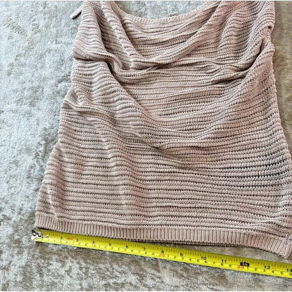 Guess Halter Top Womens Size L Champagne Color SL Rhea Cowl Neck Milk Tea - Picture 6 of 16